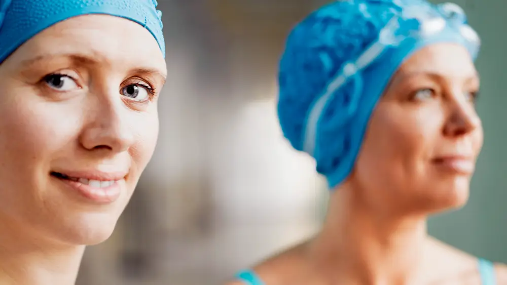 Woman swimming after LASIK